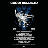 a poster with the words gogol bordello on it